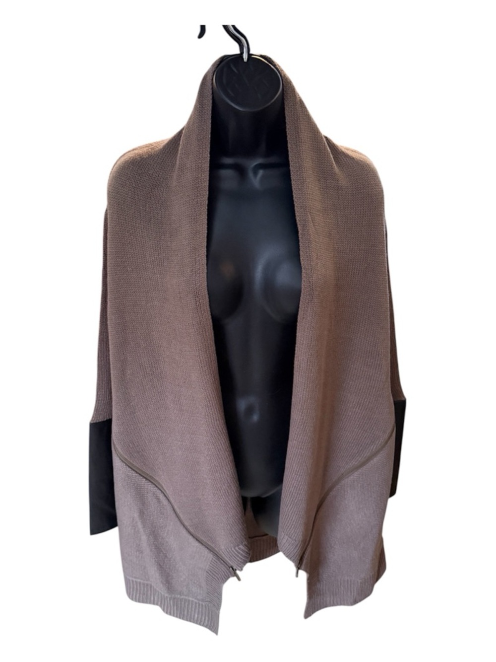 Brown Open-Front‎ Women's Sweater Cardigan